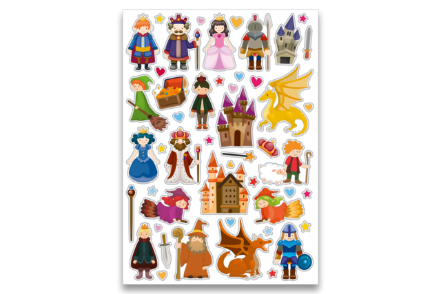 gommettes chevaliers et princesses - Gommettes Histoires et décors - 10doigts.fr