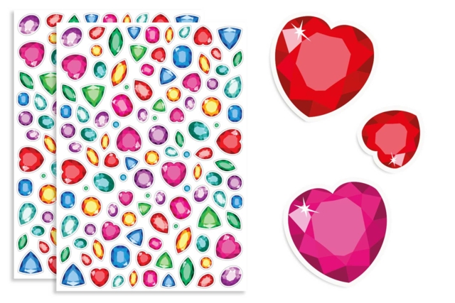 gommettes coeurs diamants rouge - Stickers fantaisies : personnalisez toutes vos créations - 10doigts.fr
