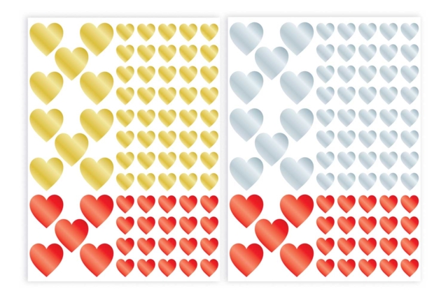 Gommettes coeurs métallisés -  150 pcs - Gommettes cœur : des cœurs adhésifs pour vos activités créatives - 10doigts.fr