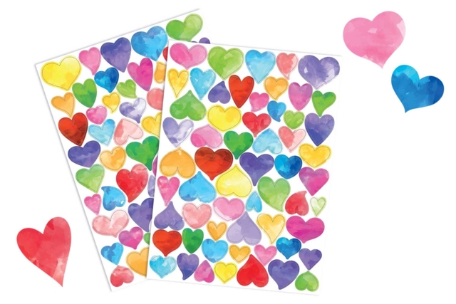 Gommettes cœurs aquarelle - 116 pcs - Gommettes Fête des parents : personnaliser vos cadeaux avec amour - 10doigts.fr