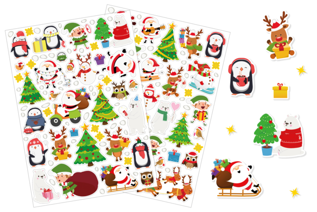 gommettes de noel et fresque - Gommettes de Noël : autocollants et stickers créatifs pour enfants - 10doigts.fr