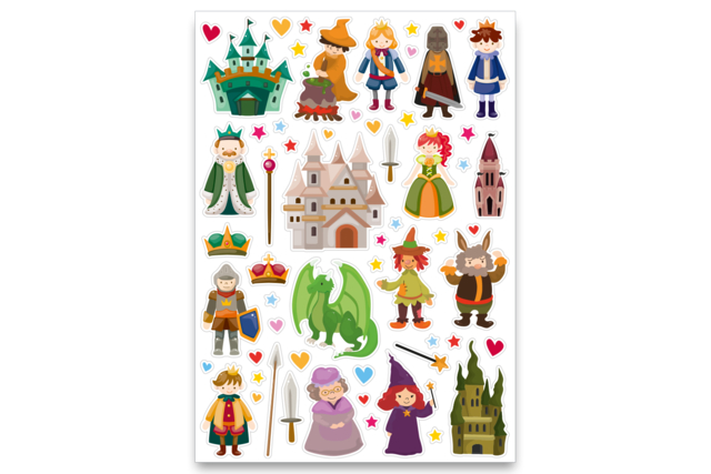 gommettes dragons roi prince gladiateur - Gommettes Histoires et décors - 10doigts.fr