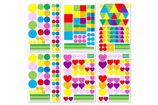 gommettes éléctrostatiques - Gommettes formes assorties : un univers pour créer sans limite - 10doigts.fr