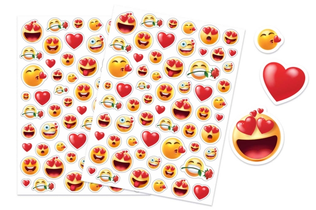 Gommettes "Emoticones LOVE" - 2 planches - Gommettes Fête des parents : personnaliser vos cadeaux avec amour - 10doigts.fr