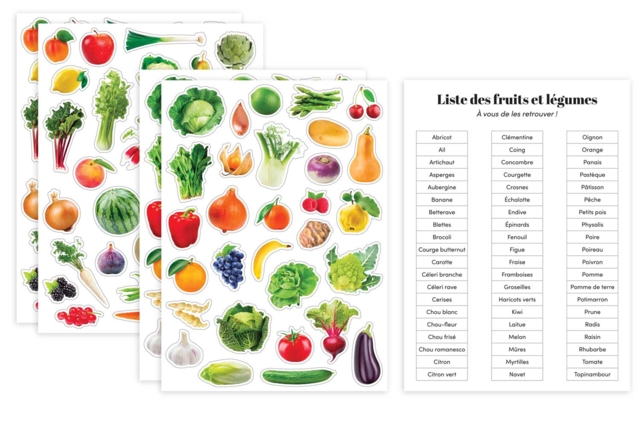 Gommettes fruits et légumes - spécial mémory - Kits créatifs avec gommettes : le plein d’idées pour les petits artistes - 10doigts.fr