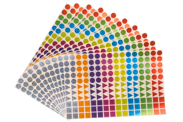 gommettes géométriques brillantes enfants - Gommettes formes assorties : un univers pour créer sans limite - 10doigts.fr