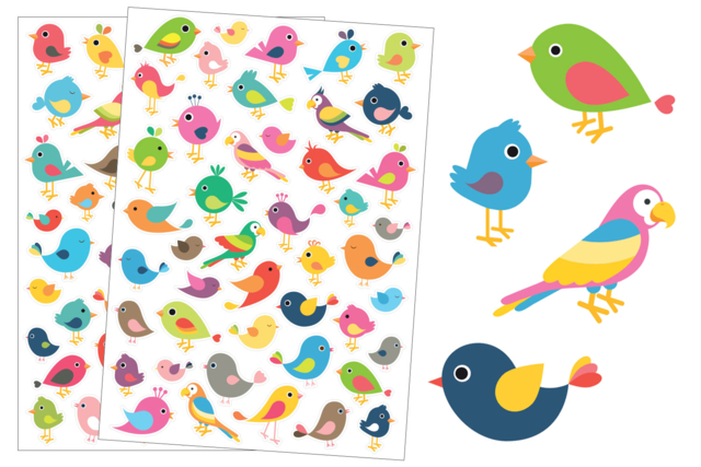 gommettes oiseaux - Des gommettes animaux pour créer et apprendre dès la maternelle - 10doigts.fr