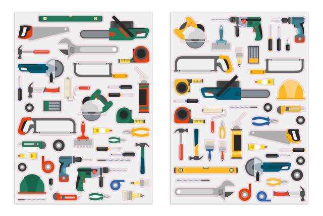 Gommettes outils - 84 stickers - Gommettes transports, métiers et chantier pour inventer et créer - 10doigts.fr