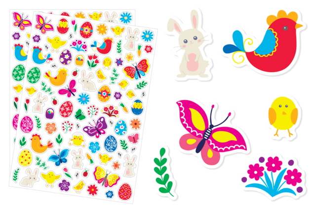 gommettes pâques lapin  - Gommettes Pâques - 10doigts.fr