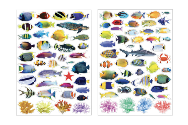 Gommettes Poissons Realistes - Des gommettes animaux pour créer et apprendre dès la maternelle - 10doigts.fr