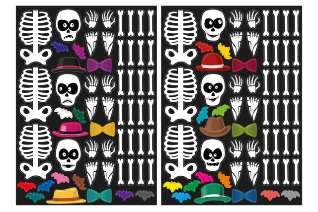 Gommettes squelettes colorés - Gommettes Halloween - 10doigts.fr