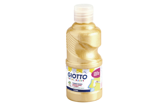 Gouache Giotto métallisée, 250 ml -  or - Peinture gouache liquide : des couleurs vives qui s'enlèvent à l'eau - 10doigts.fr