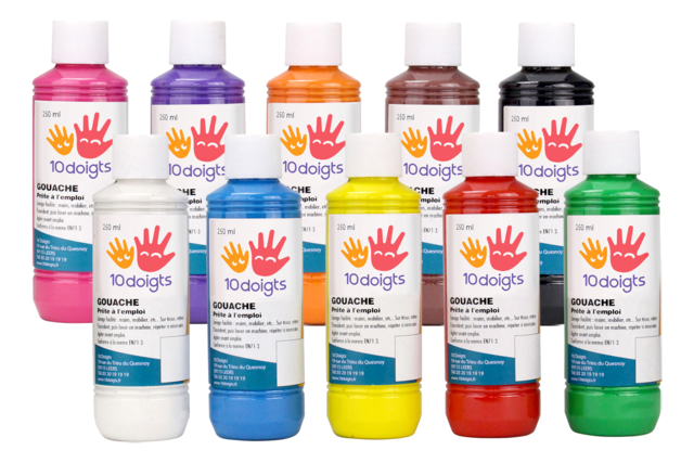 gouache peinture 10 doigts - Peinture gouache 10doigts : la qualité professionnelle pour les enfants - 10doigts.fr