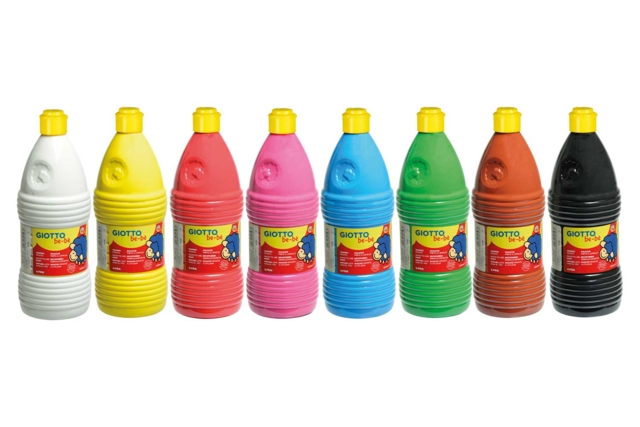 Gouaches GIOTTO BéBé, 1 litre - 8 flacons - Peintures bébé - 10doigts.fr