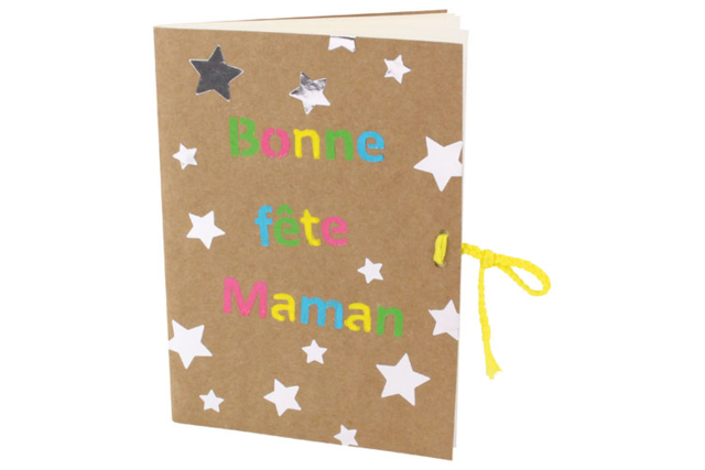 grand carnet blanc, couverture kraft  - Albums et carnets à personnaliser - 10doigts.fr