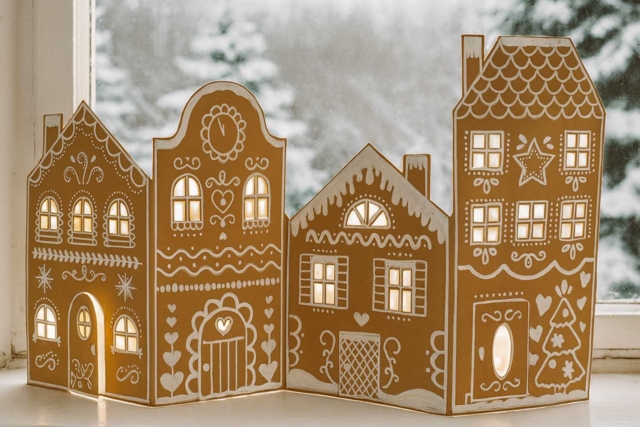Grand village de Noël  + 1 marqueur blanc - Crèches et villages de Noël à fabriquer - 10doigts.fr