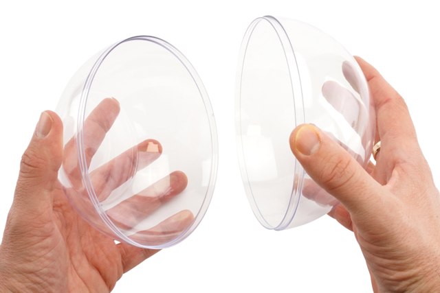grande boule plastique en 2 parties - Boule à neige, Cloche - 10doigts.fr
