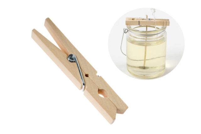 Grandes pinces à linge en bois - 12 pièces - Mèches et accessoires pour bougies - 10doigts.fr