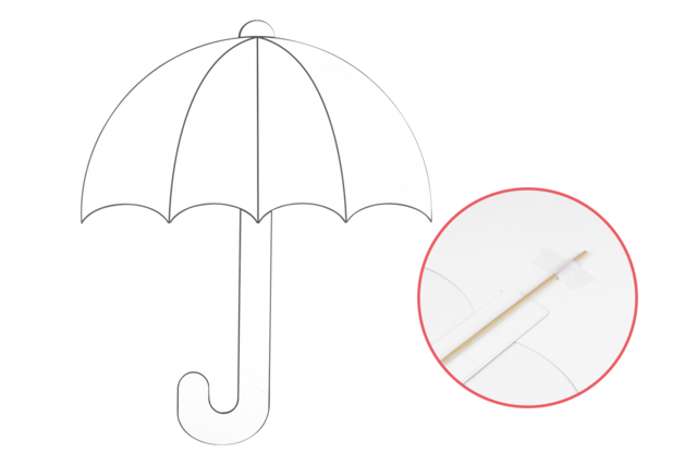 grands parapluie blancs - Coloriage - 10doigts.fr