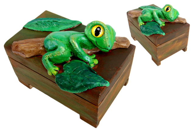 grenouille coffre - Yeux mobiles - 10doigts.fr