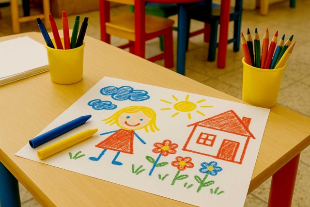 gros crayons de cire - Crayons cire : l'éveil au dessin en toute liberté - 10doigts.fr