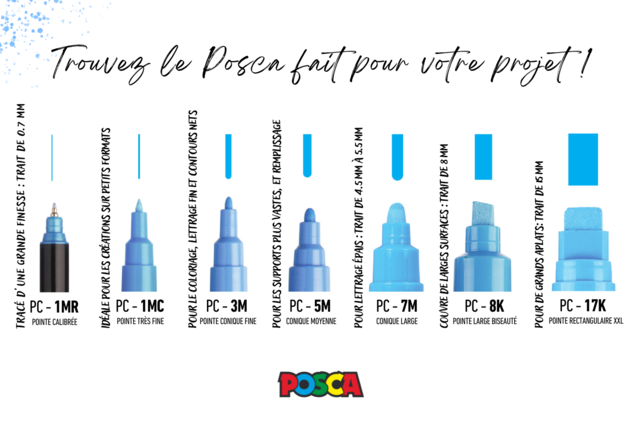 GUIDE POSCA - Marqueurs POSCA : la référence mondiale de la peinture nomade - 10doigts.fr