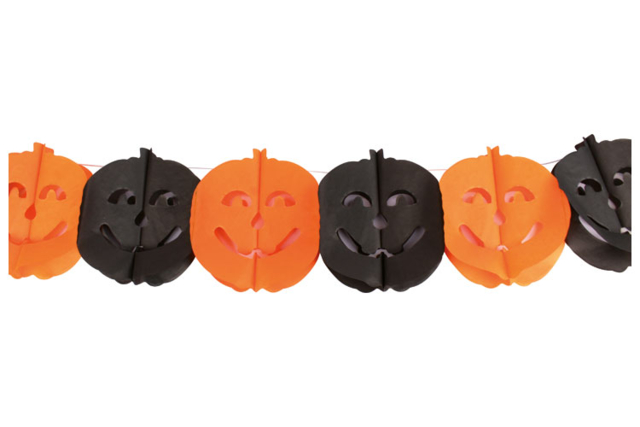 Guirlande de citrouilles en papier - 3 mètres - Ballons d'halloween - 10doigts.fr