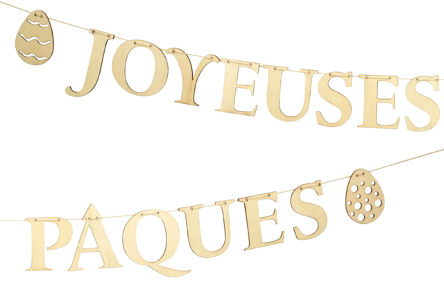 guirlande en bois mots pâques - Supports de Pâques à décorer - 10doigts.fr