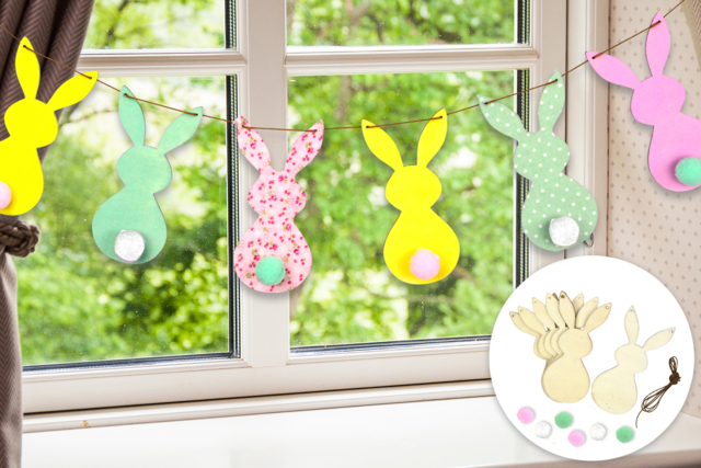 guirlande lapin - Kits créatifs Pâques - 10doigts.fr