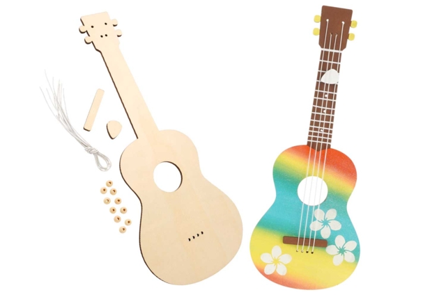 Guitare décorative en bois peinture - Jeux et Jouets en bois à décorer - 10doigts.fr