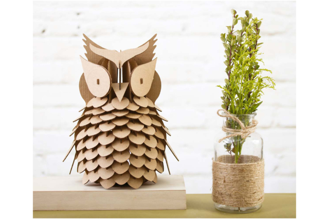 hibou en carton - Animaux en carton - 10doigts.fr
