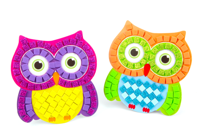 hiboux numéros - Mosaïques papier, mousse - 10doigts.fr