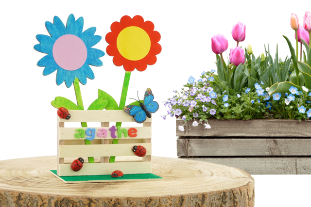 Jardinière de fleurs - Objets en bois à décorer pour la cuisine - 10doigts.fr