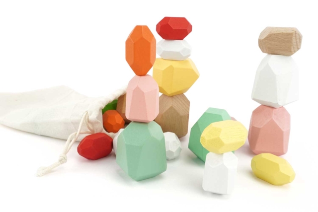 Jeu cintruction rocher empiler - Jeux et Jouets en bois à décorer - 10doigts.fr
