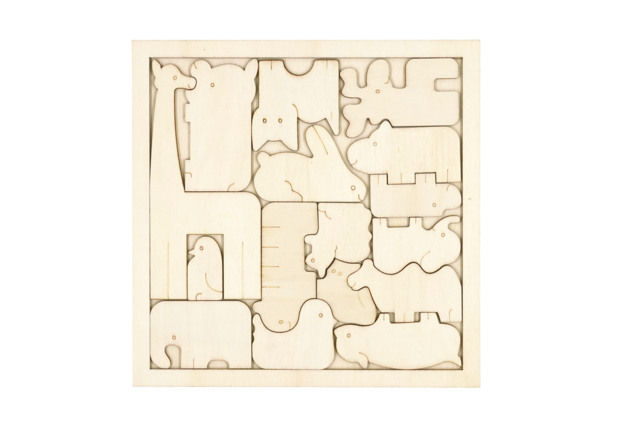 Jeu logique Animaux Bois - Puzzles - 10doigts.fr