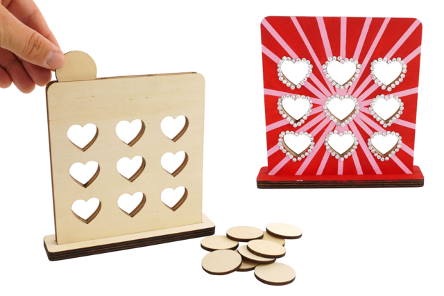 jeux puissance coeur en bois fete des mères - Jeux et Jouets en bois à décorer - 10doigts.fr
