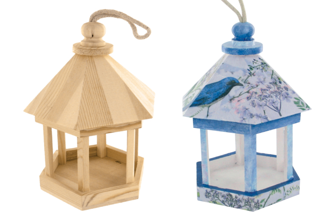 kiosque à oiseaux - Nichoirs, mangeoires et refuges en bois à décorer - 10doigts.fr
