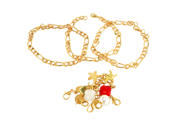 Kit 3 bracelets chaîne dorée et charm's  - Kits Bijoux - 10doigts.fr
