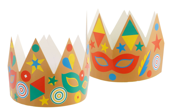 Kit 4 couronnes de carnaval + gommettes  - Kits créatifs Carnaval - Activités manuelles et de bricolage pour Carnaval - 10doigts.fr