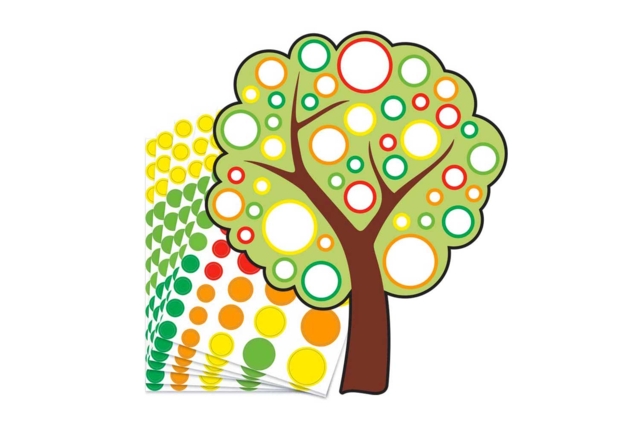 kit 6 arbres - Kits créatifs avec gommettes : le plein d’idées pour les petits artistes - 10doigts.fr