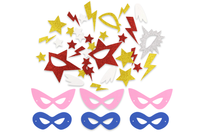 Kit 6 masques super héros en caoutchouc souple - Masques créatifs enfants - 10doigts.fr