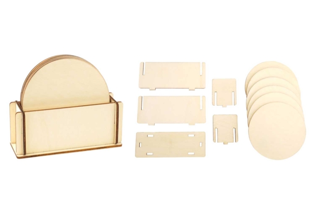 kit à monter dessous de verre en bois - Objets en bois à décorer pour la cuisine - 10doigts.fr