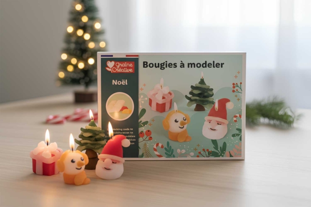 kit bougies à modeler Noel - Livres et Kits Bougies - 10doigts.fr