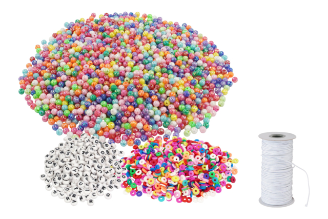 kit bracelet perles prénoms messages - Maxi lots créatifs pour écoles et collectivités - 10doigts.fr