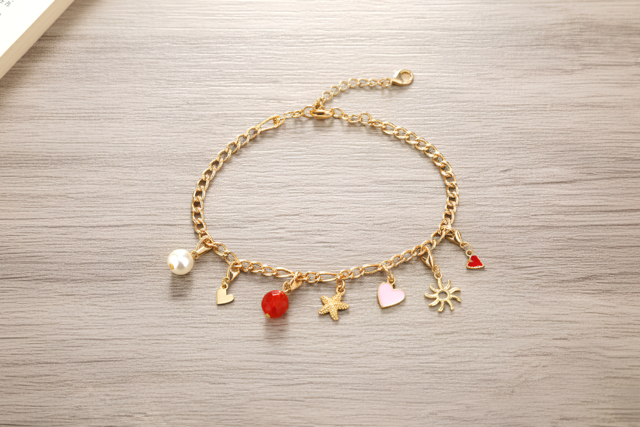 Kit bracelets chaîne dorée et charm's  - Kits Bijoux - 10doigts.fr