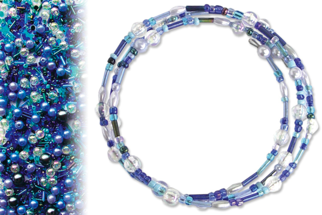 Kit bracelets farandole de perles en camaïeu de bleus - Bracelets - 10doigts.fr