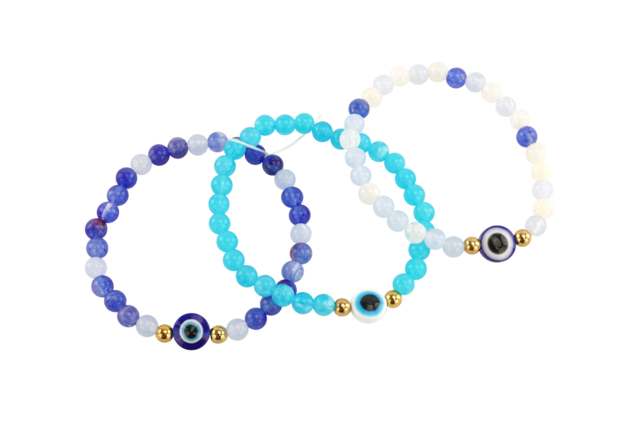 Kit bracelets œil porte bonheur  - Kits Bijoux - 10doigts.fr