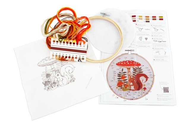 kit broderie champignons - Tambours et toiles à broder - 10doigts.fr