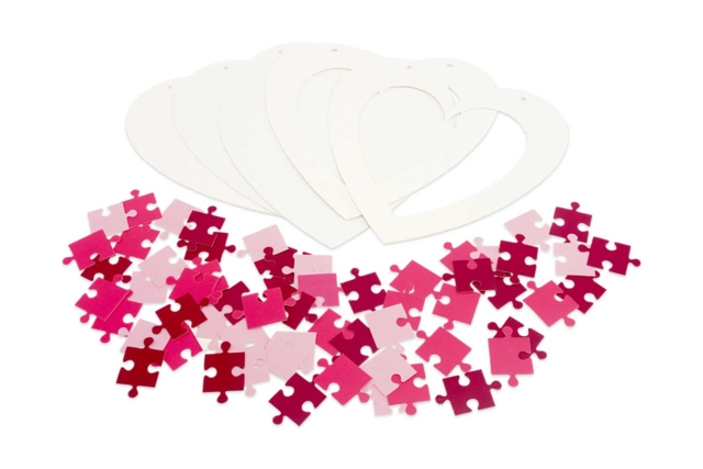 Kit cadres cœur puzzle -set de 4 cadres - Kits créatifs Fête des Mères : des coffrets tout-en-un pour fabriquer vos cadeaux pour maman - 10doigts.fr
