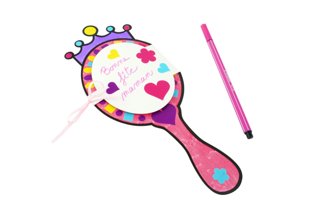 Kit cartes miroir de princesse - création - Cartes de Fête des Mères : modèles et kits créatifs à fabriquer - 10doigts.fr